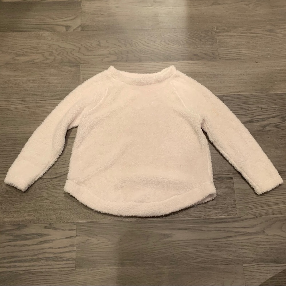 Loft Maternity Faux Sherpa White Sweatshirt Medium